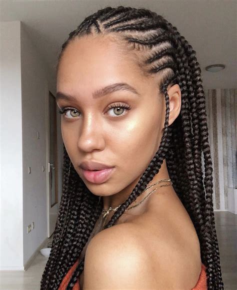 Braid hairstyles on pinterest - Box braids are a popular protective hairstyle that involves sectioning the hair into small, square-shaped parts and braiding them. This style is perfect for those looking to protect their natural hair from damage and promote growth.